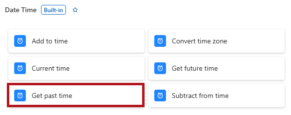 Get past timeのアクションを設定(Logic Appの日付や時刻に関するアクション)