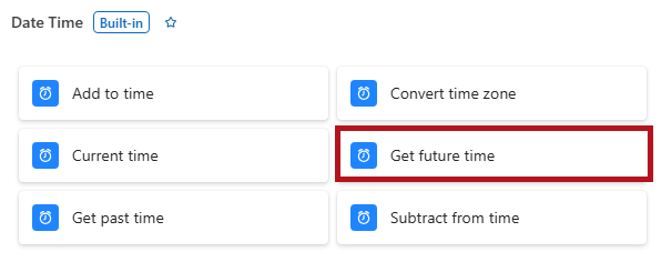Get future timeのアクションを設定(Logic Appの日付や時刻に関するアクション)